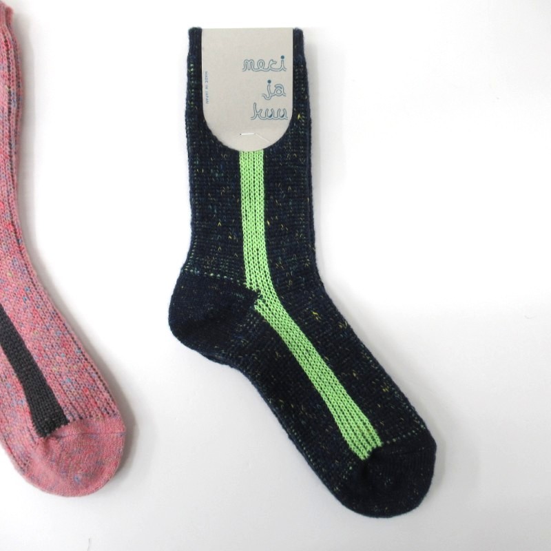 meri ja kuu KASURI tam lineソックス/navy279 【日本製】